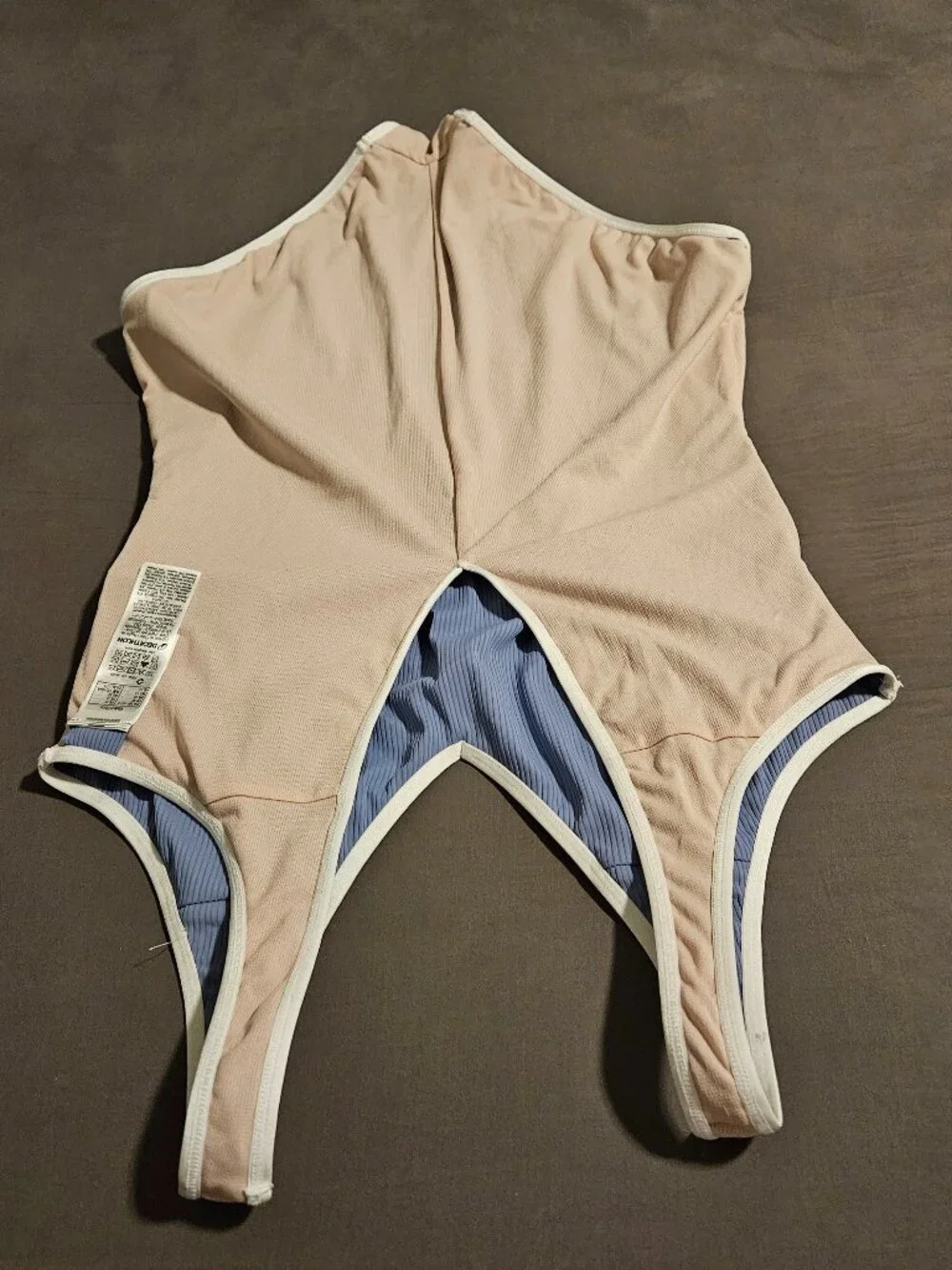 Nabaiji Aquafit One Piece Swimsuit Blue Ribbed XL
